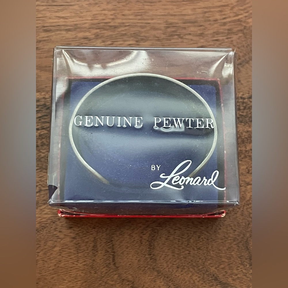 LEONARD Brushed Pewter Cuff Bracelet - Engrave-able